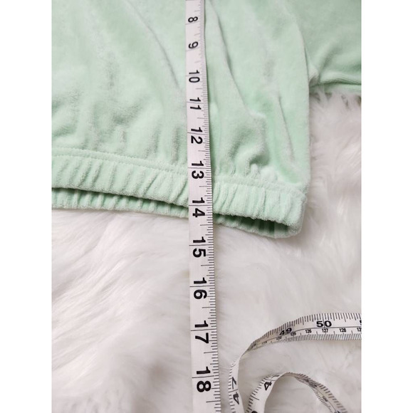 Missguided Womens Cropped Sweatshirt Green Fitted Long Sleeve French Terry 14 - Picture 4 of 6